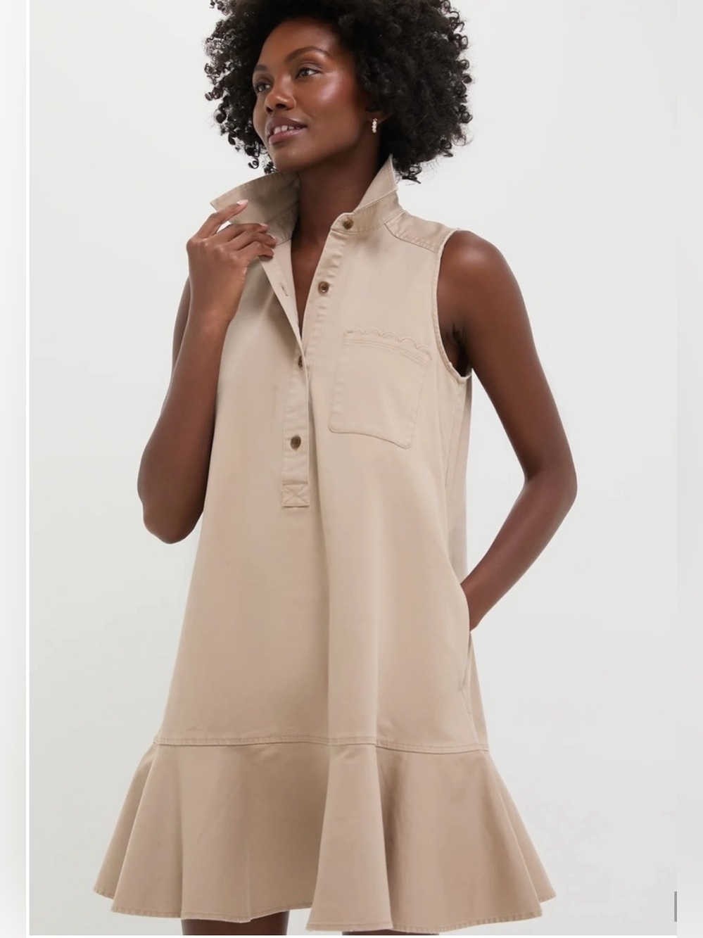 NWT Tuckernuck Tan Khaki Sleeveless Callahan Dress Size L